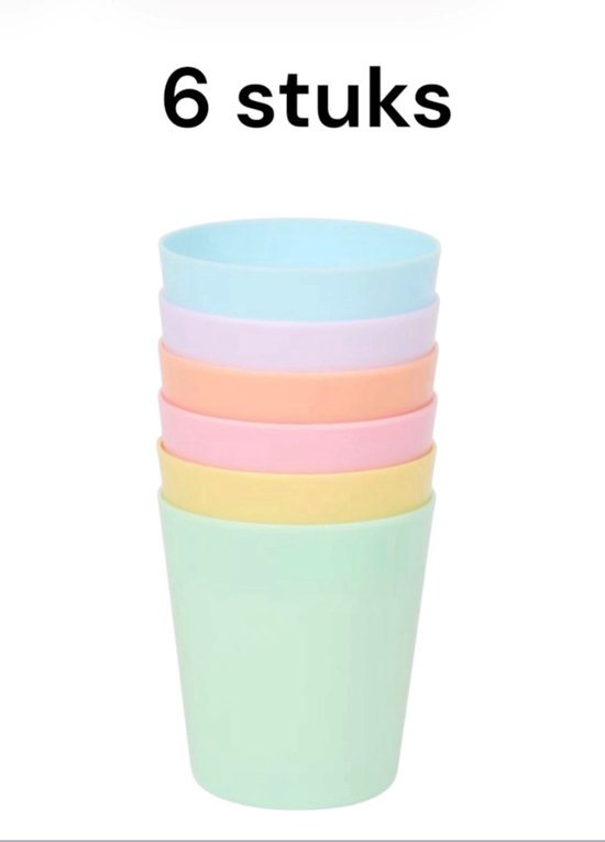 kleurrijke plastic bekers herbruikbare bekers, 6 kleuren plastic drinkbekers, feestbekers, lekvrije drinkbekers voor kinderen, hard plastic bekers voor keuken, feesten, picknick