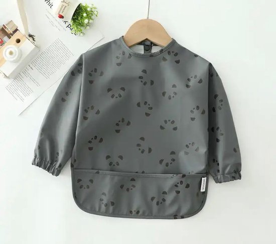 kliederschort - slabbetje met mouwen - zomer slab - panda - Baby peuter slabber - wasbaar - herbruikbare slabber - eten zonder te smeren - slabbetje met panda's - slabber voor kleine kinderen van Merkloos