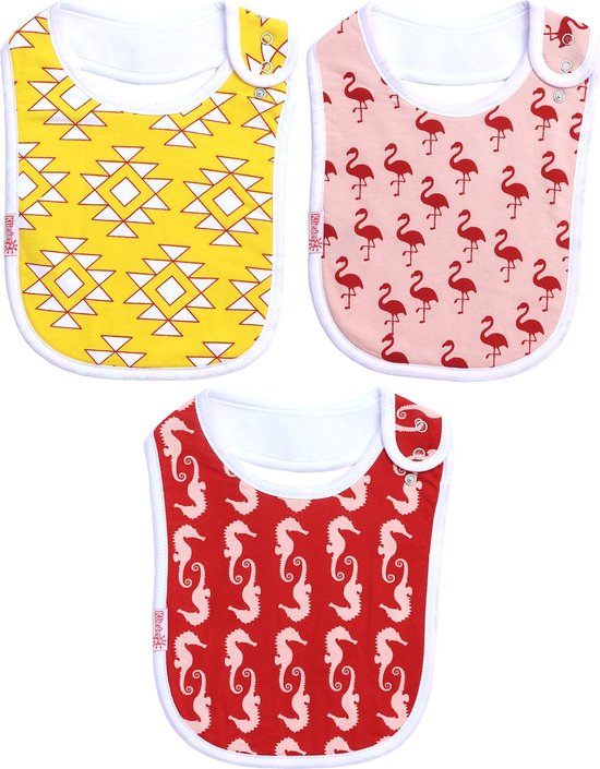 KliederZ hippe baby slabbetjes meisjes - 3 eet slabbers - slabben t/m 3 jr FB01a van KliederZ