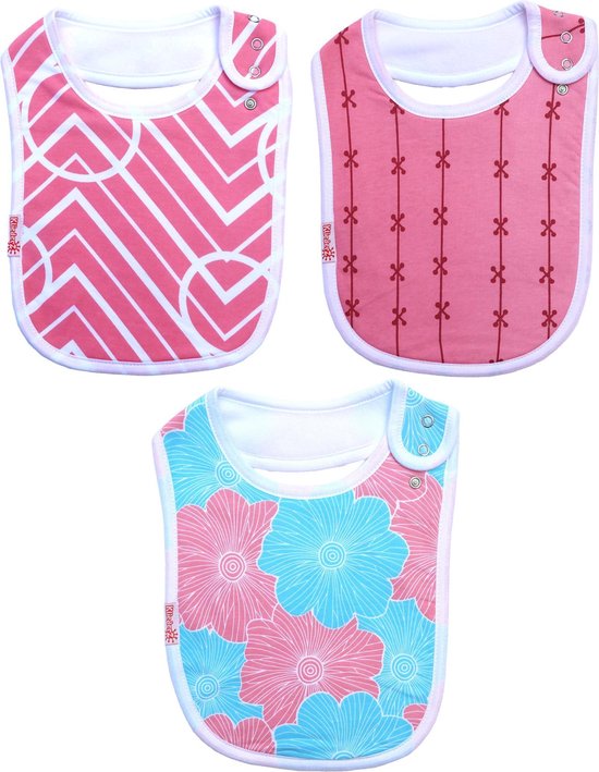 KliederZ hippe baby slabbetjes meisjes | 3 eet slabbers | slabben t/m 3 jr FB03b van KliederZ