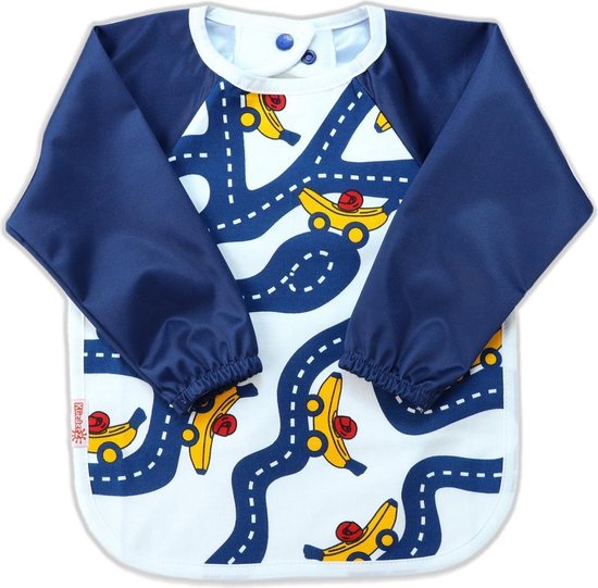 KliederZ slab met mouwen - Blauw Racing Bananas mouwslab peuter - Jongens 18 - 36 mnd LB14b van KliederZ