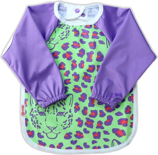 KliederZ slab met mouwen | Paars Luipaard mouwslab baby | Meisjes 8 - 24 mnd LB11b van KliederZ