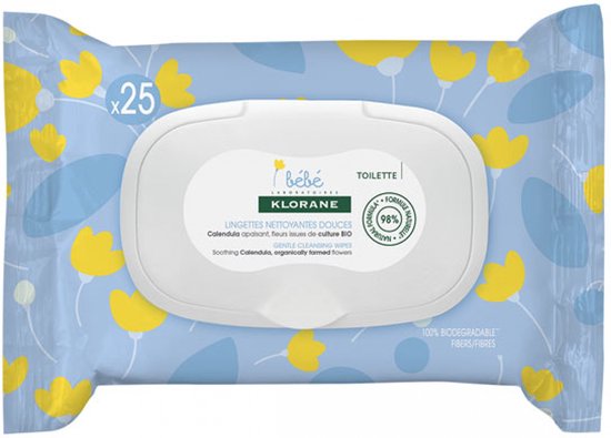Klorane Bébé 25 Milde Reinigingsdoekjes van Klorane