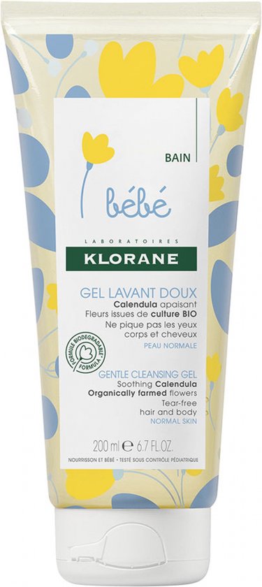 Klorane - Gentle Cleansing Gel Bébé- Jemný mycí gel pro děti od narození van Merkloos
