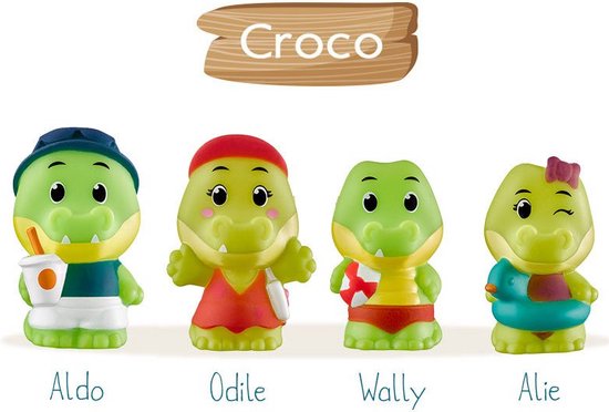 Klorofil De Familie "Croco" Speelset - Speelfiguren set - Poppetjes familie - Kinder Speelgoed - Aldo, Odile, Alie en Wally - Vanaf 1.5 jaar - 4-Delig - Kunststof van Klorofil