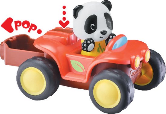 Klorofil De Quad Speelset - Speelauto - Interactief kinderspeelgoed - Met figuur uit de familie van panda's - Speelgoed vanaf 1.5 jaar - 2-Delig - Kunststof van Klorofil