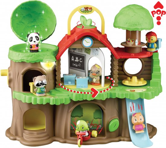 Klorofil De School Speelset - Poppenhuis - Interactief Kinderspeelgoed - Met Callie de vogel, Lola de schildpad & Hugo de wasbeer - Vanaf 1.5 jaar - 13-Delig - Kunststof van Klorofil
