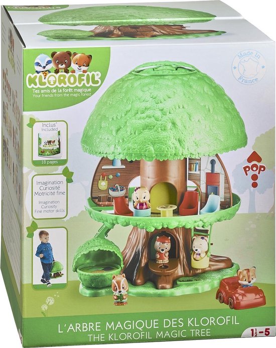 Klorofil Magische Speelboom – Interactief kinderspeelgoed – Speelgoed vanaf 1.5 jaar – Inclusief 2 dieren: Eliot de Vos & Ruby de Beer – 15-Delig – Kunststof van Klorofil