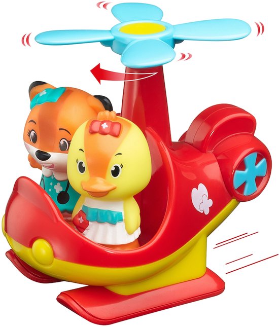 Klorofil Speelset Reddingshelikopter - Helikopter met Draaiende Bloempropellers en Ruimte voor 2 Figuren - Inclusief Donna Eend Figuur - Peuterspeelgoed vanaf 18 Maanden - Stimuleert Fantasie en Rollenspel van Klorofil