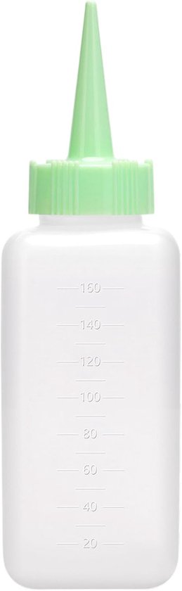 Knijpfles - Haarverffles - Haarverfapplicator - Multifunctionele knijpfles - 160 ml - Semi-transparante haarverffles - Gegradueerde knijpfles, geschikt voor koken, haarverven en andere toepassingen, roze van Merkloos