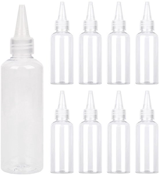 Knijpflessen - 8 stuks - Perfect voor sauzen - 100ml - Lege flesjes met spuitmond - Geschikt voor koken - Transparant
