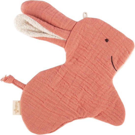 Knisperdoek Konijn - Baby Speelgoed - Zintuiglijke Ontwikkeling - Geïntegreerde Knisperfolie - 16 x 17 cm - Roze