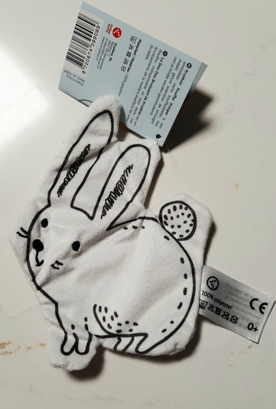 Knisperkonijn knuffel - 0+ - kraamcadeau - geboorte cadeautje - konijn knisper - fluweel velours zach stof van Merkloos