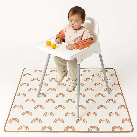 Knoeimat - Knoeimat Kinderstoel - Vloerbeschermer - 130 x 130 CM - 100% Polyester - Speelkleed Baby - Picknick Kleed - Waterbestendig - Wasmachine Geschikt - Tekenkleed - Spatmat - Speelmat - Duurzaam Kwaliteit van Zalika