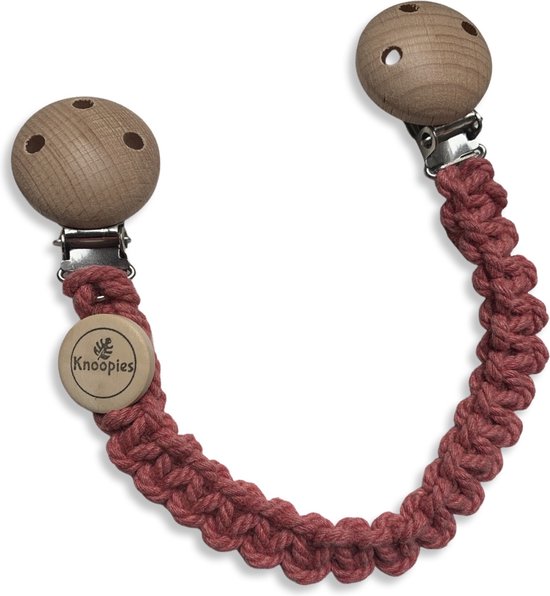 Knoopies Knuffelkoord - Antiek Roze - Katoen - Macramé - Handgemaakt in Nederland - Inclusief Verzendkosten van Knoopies