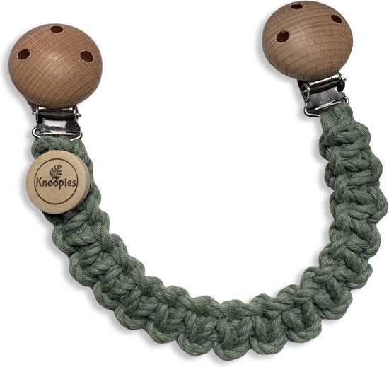 Knoopies Knuffelkoord - Olijfgroen - Katoen - Macramé - Handgemaakt in Nederland - Inclusief Verzendkosten van Knoopies