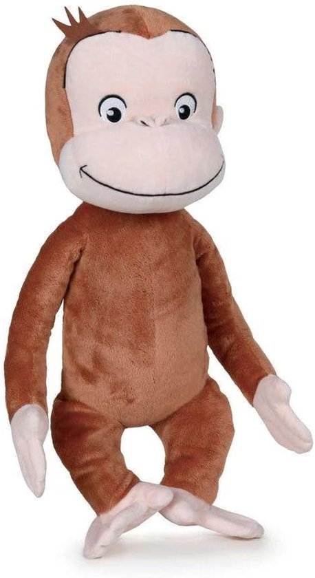 Knuffel Aap George - Pluche Dier - Kinderen Leren - Zacht Pluche Materiaal - 50 cm Hoog - Bruin