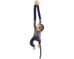 Knuffel Aap - Gibbon Pluche - Kinderen Knuffelen - Lange Mouwen - 60 cm - Donkerblauw