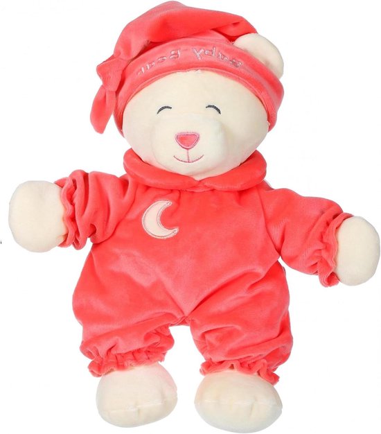 Knuffel Beer - Pluche Dier - Kinderkamer Decoratie - Machine Wasbaar - 26 cm - Roze
