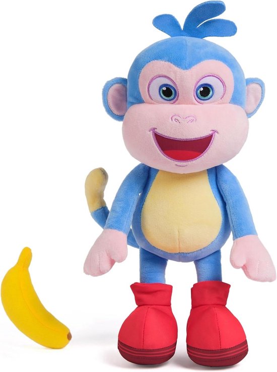 Knuffel Boots - Pluche aap Zacht speeltje - Knuffelen en zingen - Met 9 zinnen en 2 liedjes