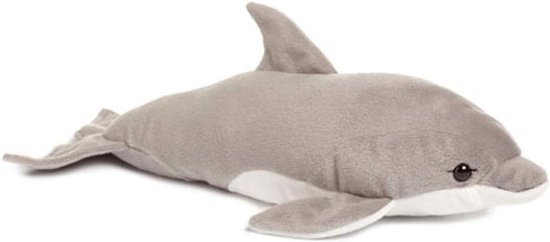 Knuffel Dolfijn - Pluche Dier - Knuffelen en Spelen - Levensecht Ontwerp - 39 cm - Grijs