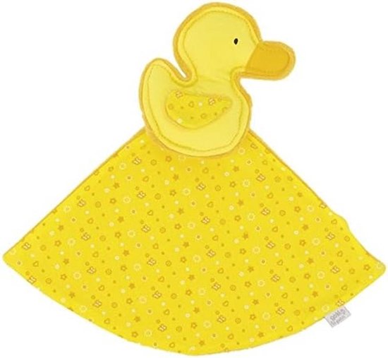 Knuffel Eend - Zacht Speelgoed - Baby Knuffelen - Veilig Katoen Materiaal - 15x15x3 cm - Geel