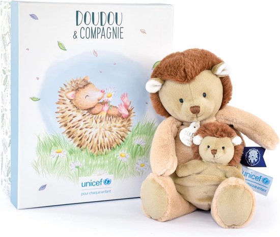 Knuffel Egel met Baby - Zacht Pluche Dier - 25 cm - Cadeau Vanaf Geboorte