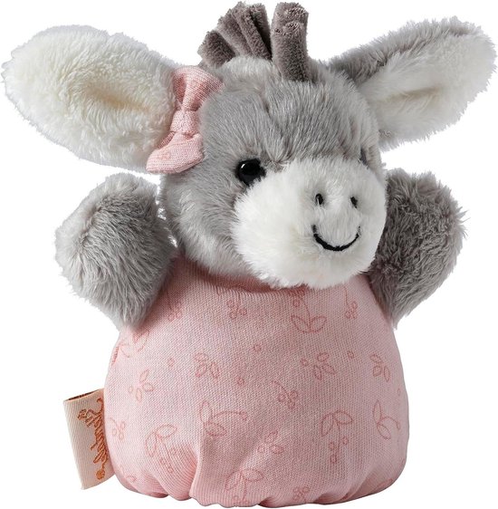 Knuffel Ezel - Babyspeeltje Rammelaar - Baby Ontwikkeling - Knisperpapier Rammelaar - Eén Maat - Grijs