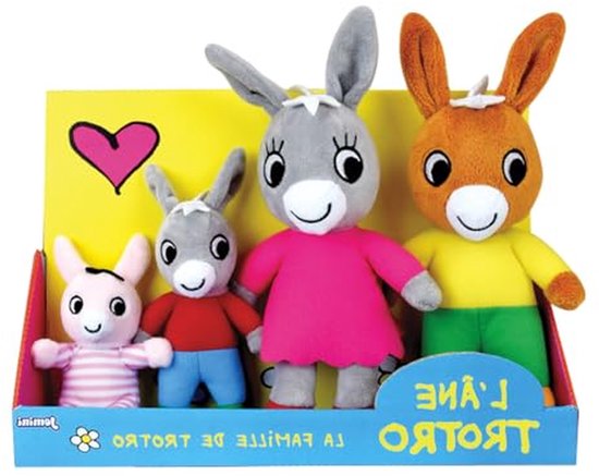 Knuffel Familie Set - Pluche Figuren - Verhalen Maken - Vier Zachte Personages - Tot 23 cm - Meerkleurig