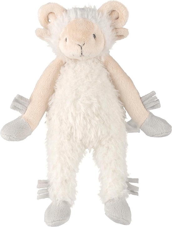Knuffel Geit - Pluche dier Baby knuffel - Babyspeelgoed - Gerecyclede vulling - 30 cm - Ivoor