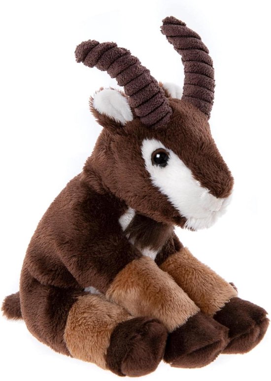 Knuffel Geit - Pluche Dier Baby - Knuffelen en Spelen - Zacht Pluche Materiaal - 13 cm - Bruin van Merkloos