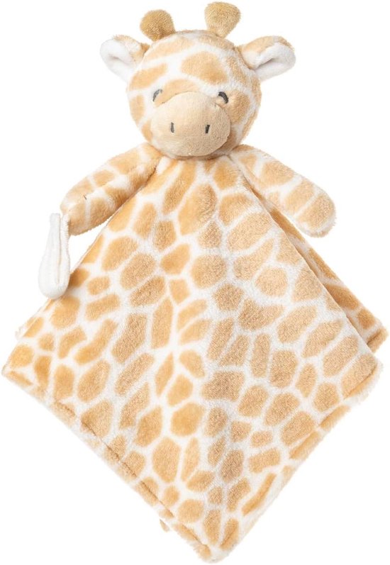 Knuffel Giraf - Veiligheidsdeken Baby - Baby Comfort - Zachte Minky Stof - 35 cm - Geel