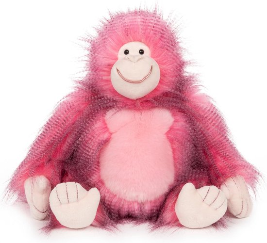 Knuffel Gorilla Pluche Dier Roze voor Baby's en Kinderen, 30 cm