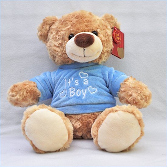 Knuffel "It's a Boy" 25 cm trui licht blauw van Happy Horse