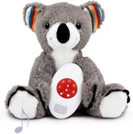 Knuffel Koala - Zachte Speelgoed - Baby Kalmeren - Hartslag Geluid - Wasbaar - Grijs