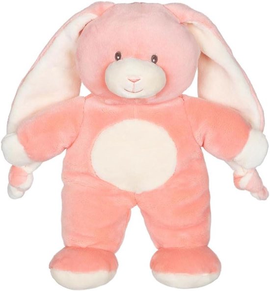 Knuffel Konijn - Doudou Strik - Kamer Decoratie - Makkelijk Vastpakken - 28 cm - Zalmroze