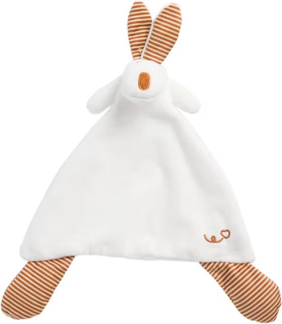 knuffel konijn - knisper - Bambino - ecru naturel gestreept - zeer zacht knisperkonijn van Merkloos