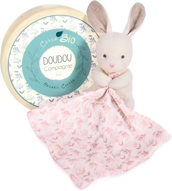 Knuffel Konijn - Zacht Speelgoed - Baby Troosten - Biologisch Katoen - 15 cm - Roze