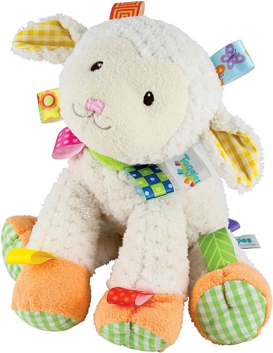 Knuffel Lammetje met Ontdeklabeltjes - Zacht Pluche Speelgoed voor Baby's (30.5 cm)