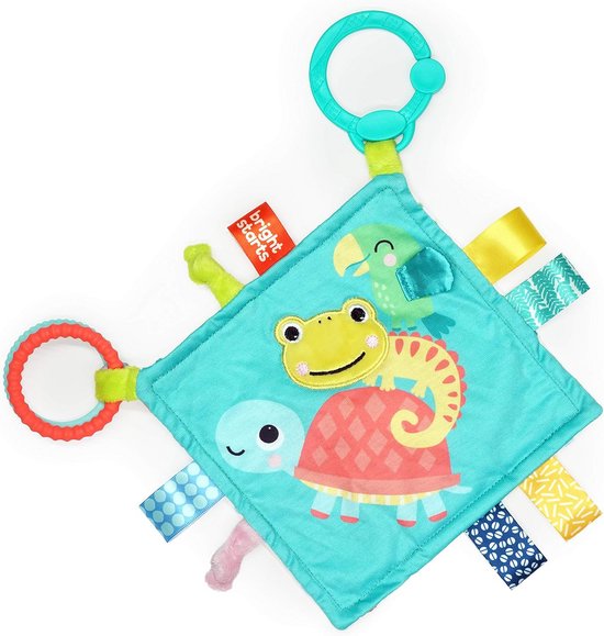 Knuffel met Labels - Zacht Speelgoed - Baby Entertainment - Afneembare Ophangring - 38 x 30 cm - Tropisch