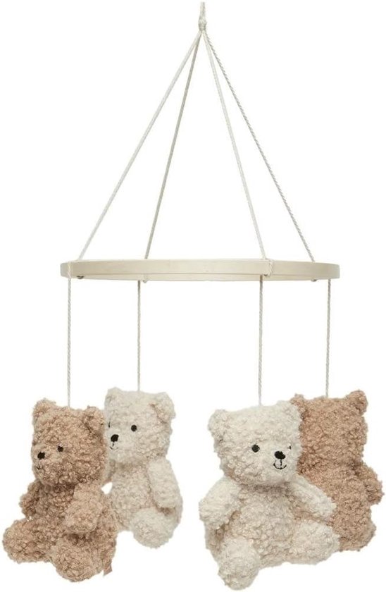 Knuffel Mobiel - Babydecoratie - Box en bed - Polyester teddy - 12 cm - Natuurkleuren