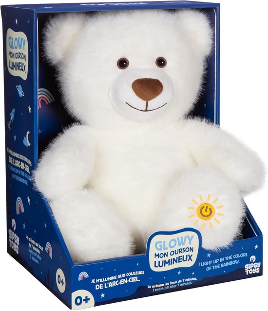 Knuffel Nachtlampje Beer Beige 24 cm - Zacht Licht voor Baby's en Kinderen