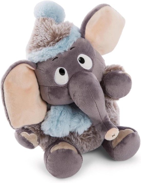 Knuffel olifant - Pluche dier - Knuffelen en spelen - Superzachte pluche - 25 cm - Grijs