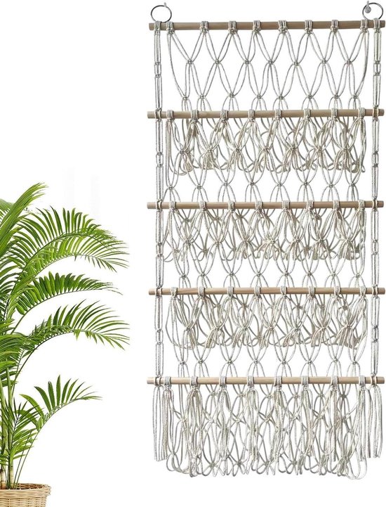Knuffel Opbergnet - Speelgoed Organizer - Ruimte Besparen - Vier Lagen - 52x105cm - Beige