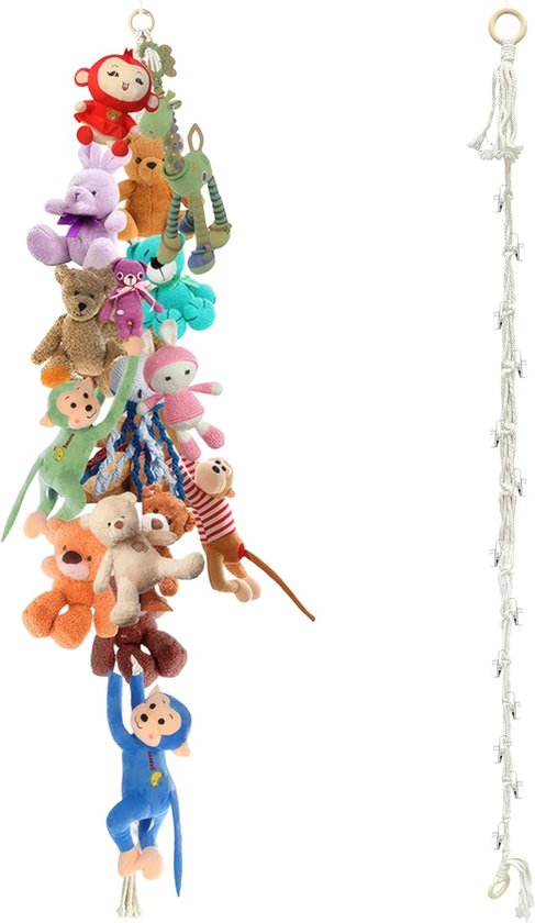 Knuffel Opslag - Dieren Opbergrek - Kinderkamer Decoratie - Eenvoudige Installatie - 045 Liter van Merkloos