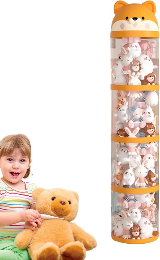 Knuffel Organizer - Opbergbuis Speelgoedcontainer - Knuffels Opbergen - Doorzichtige Stijl - 28 x 33.5 cm - Transparant