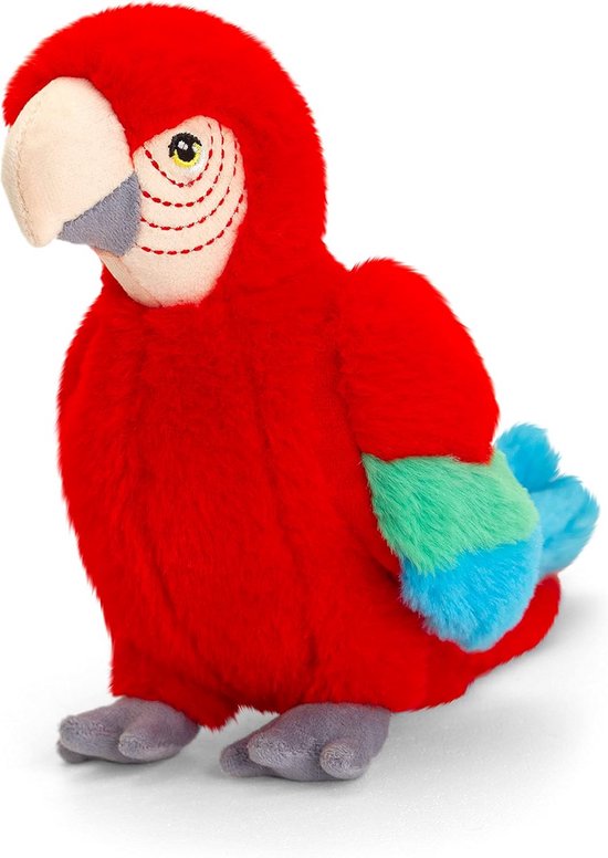 Knuffel Papegaai Rood 20 cm - Gemaakt van 100% Gerecyclede Materialen van Wild Republic