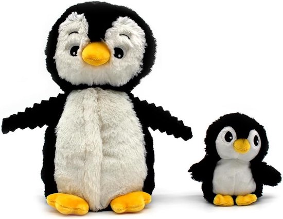 Knuffel Pinguïn voor Baby - Zacht Pluche Dierenknuffel - Kraamcadeau - Zwart Wit - 16 cm van Merkloos