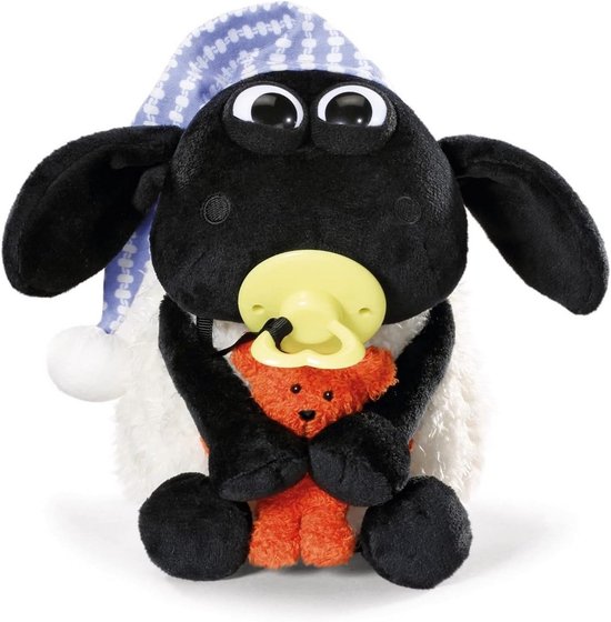 Knuffel Schaap Timmy met Beer en Slaapmuts - 25 cm | Zacht Pluche Speelgoed van Merkloos