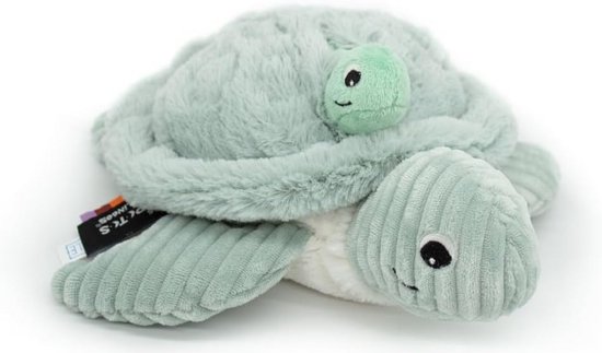 Knuffel Schildpad Mama en Baby Pluche Dier - Ultrazacht Mintgroen Koppel van Merkloos